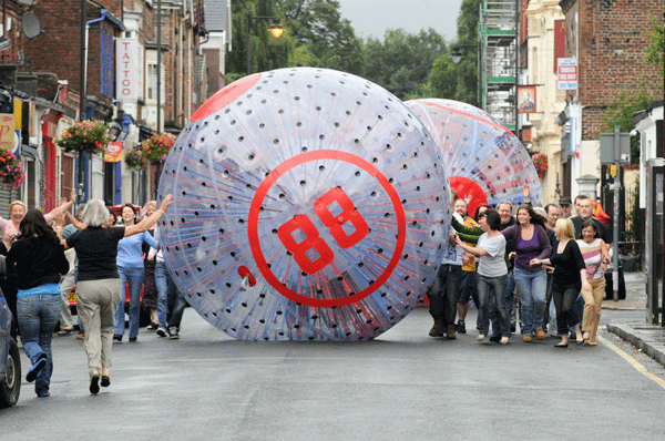 Ladbrokes Giant Bingo Balls in Liverpool